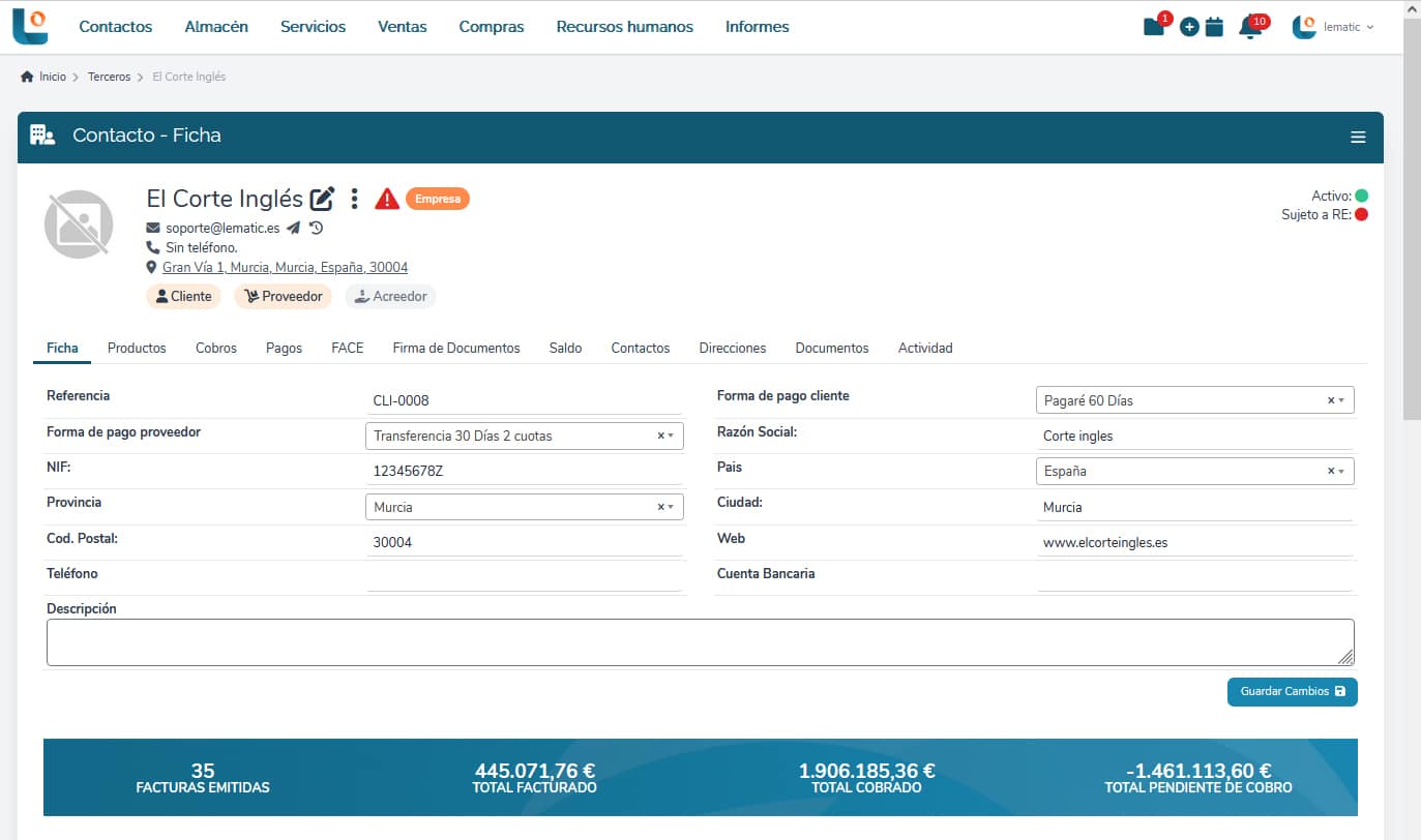 Lematic ERP modular en la nube para pymes - gestión integral de empresa